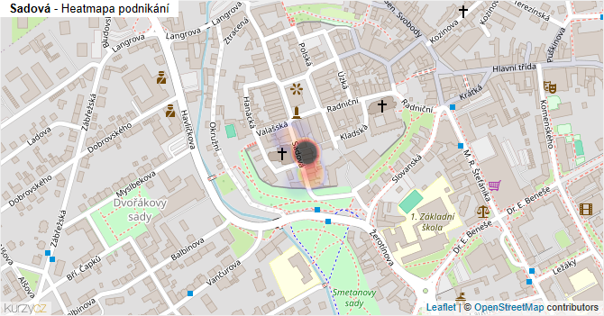 Sadová - mapa podnikání