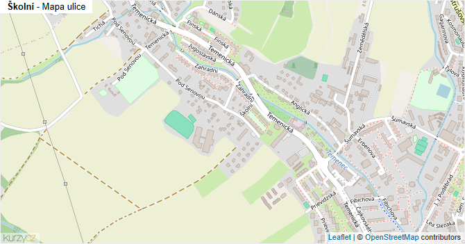 Školní - mapa ulice