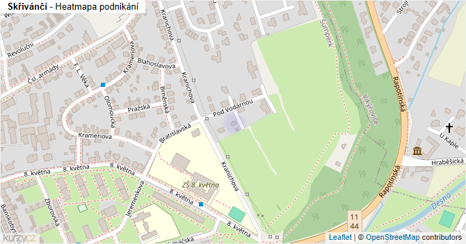 Skřivánčí - mapa podnikání