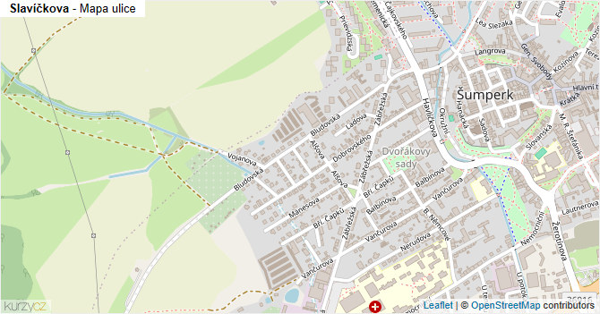Slavíčkova - mapa ulice