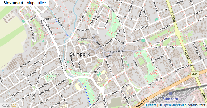 Slovanská - mapa ulice
