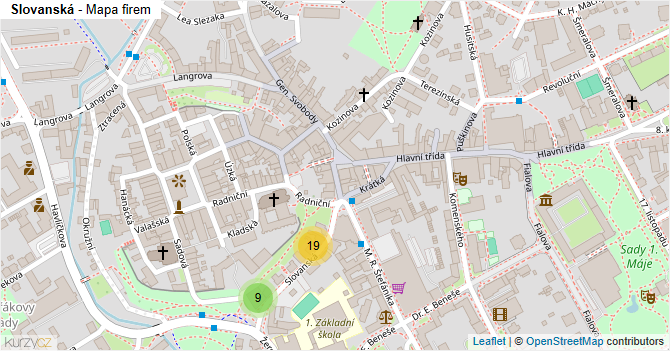 Slovanská - mapa firem
