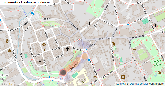 Slovanská - mapa podnikání