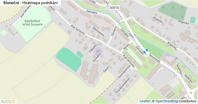 Sluneční - mapa podnikání