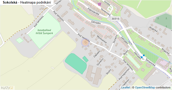 Sokolská - mapa podnikání