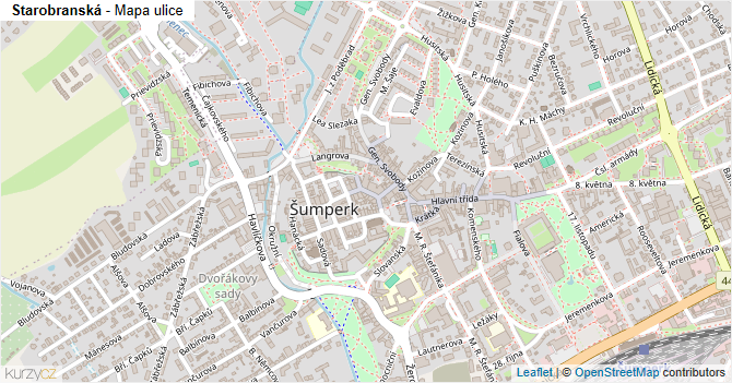 Starobranská - mapa ulice
