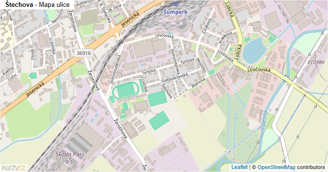 Štechova - mapa ulice
