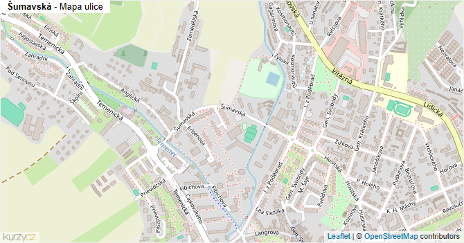 Šumavská - mapa ulice