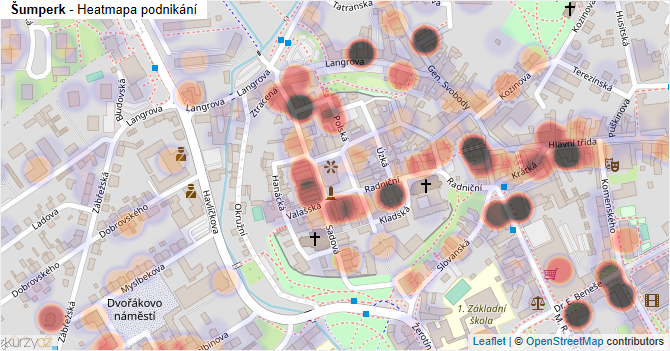 Šumperk - mapa podnikání