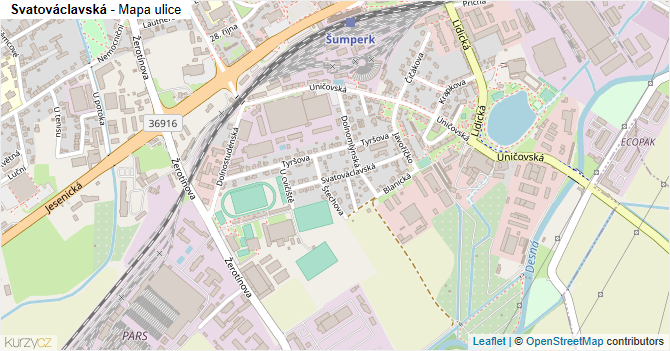 Svatováclavská - mapa ulice