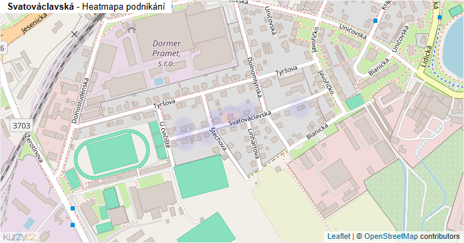 Svatováclavská - mapa podnikání