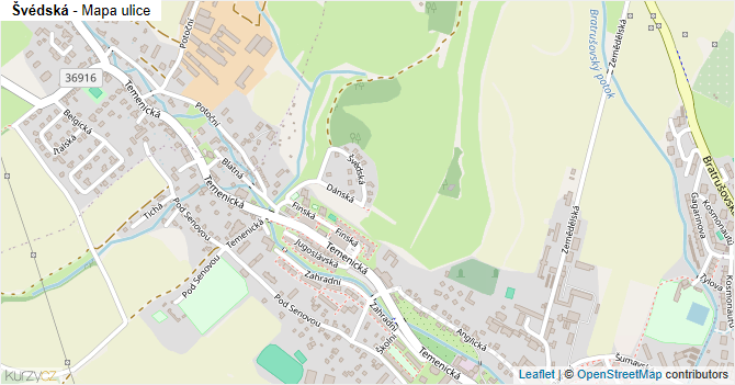 Švédská - mapa ulice