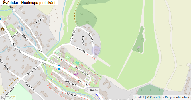 Švédská - mapa podnikání