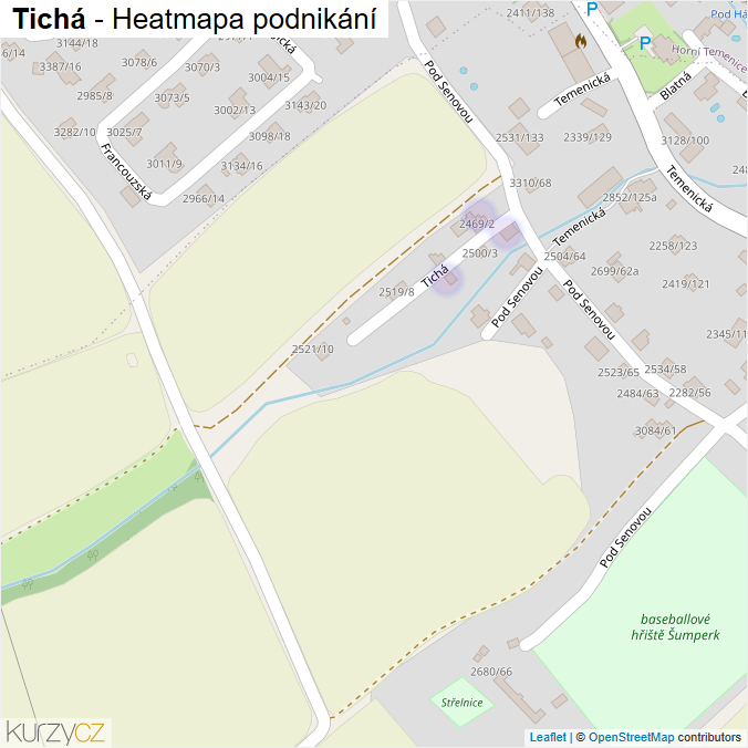 Mapa Tichá - Firmy v ulici.