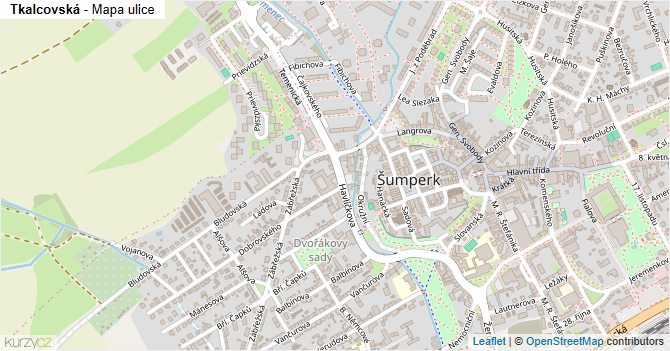 Tkalcovská - mapa ulice