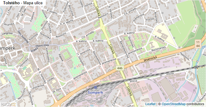 Tolstého - mapa ulice