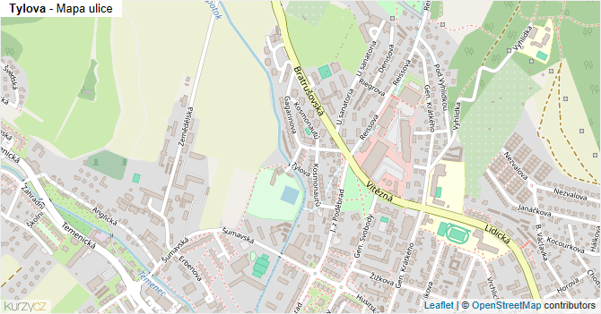 Tylova - mapa ulice