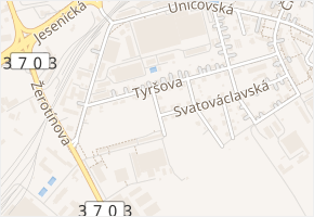 U cvičiště v obci Šumperk - mapa ulice