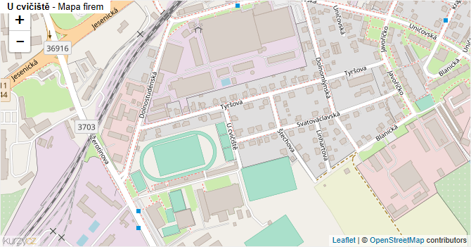 U cvičiště - mapa firem