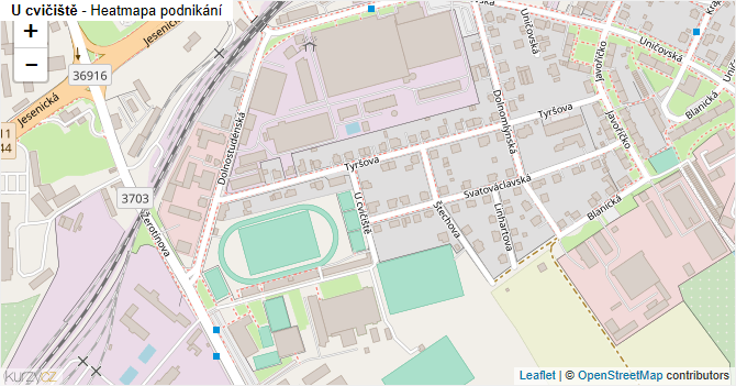 U cvičiště - mapa podnikání
