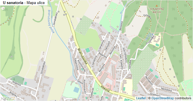 U sanatoria - mapa ulice