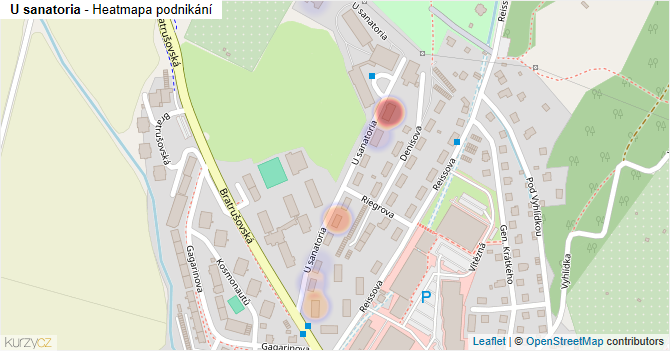 U sanatoria - mapa podnikání