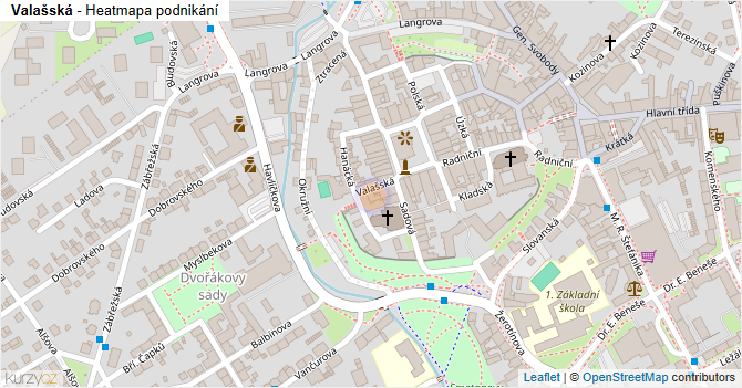 Valašská - mapa podnikání