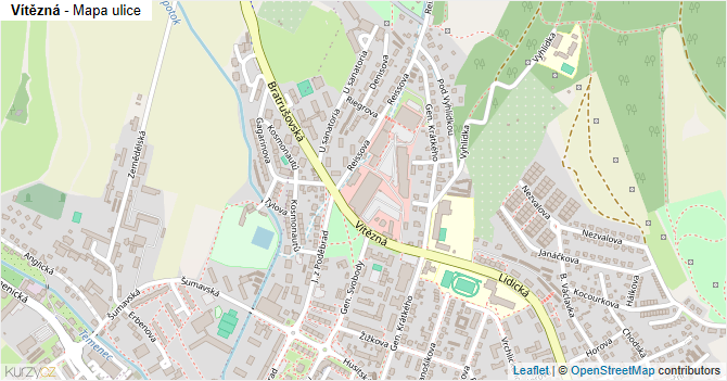 Vítězná - mapa ulice