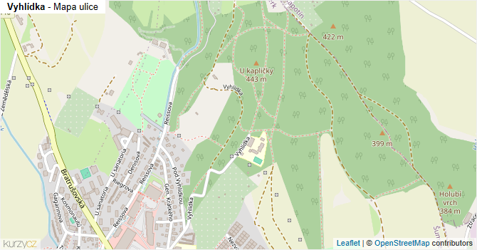 Vyhlídka - mapa ulice