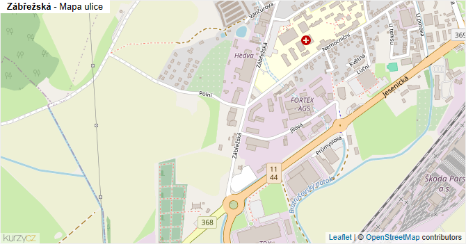 Zábřežská - mapa ulice