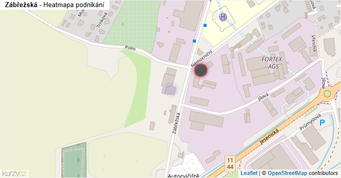 Zábřežská - mapa podnikání