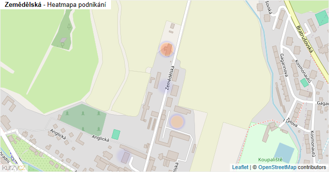 Zemědělská - mapa podnikání