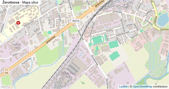 Žerotínova - mapa ulice