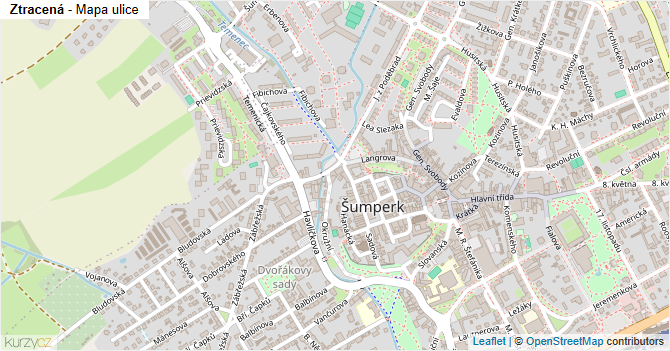 Ztracená - mapa ulice