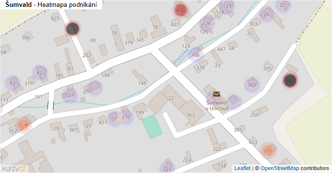 Šumvald - mapa podnikání