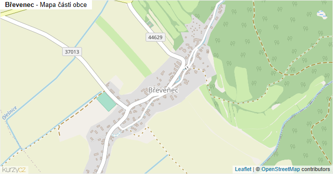 Břevenec - mapa části obce
