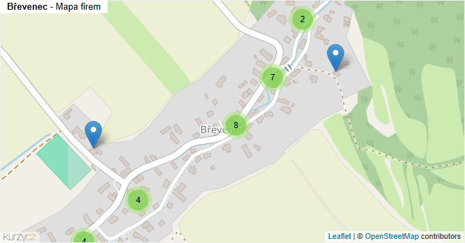 Břevenec - mapa firem