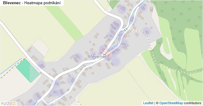 Břevenec - mapa podnikání
