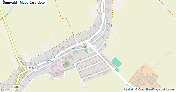 Šumvald - mapa části obce