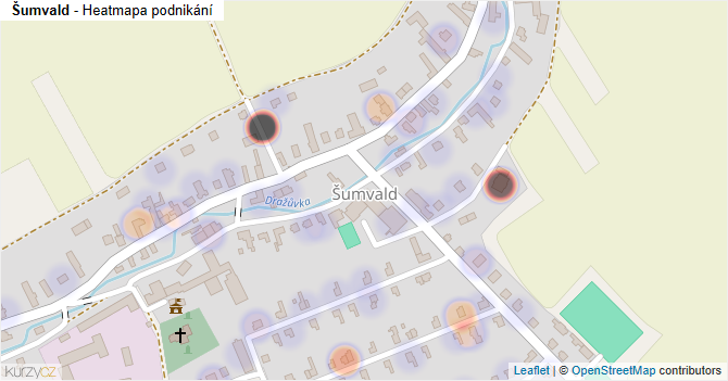 Šumvald - mapa podnikání