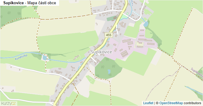 Supíkovice - mapa části obce
