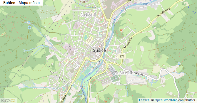 Sušice - mapa města