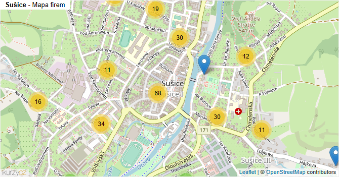 Sušice - mapa firem