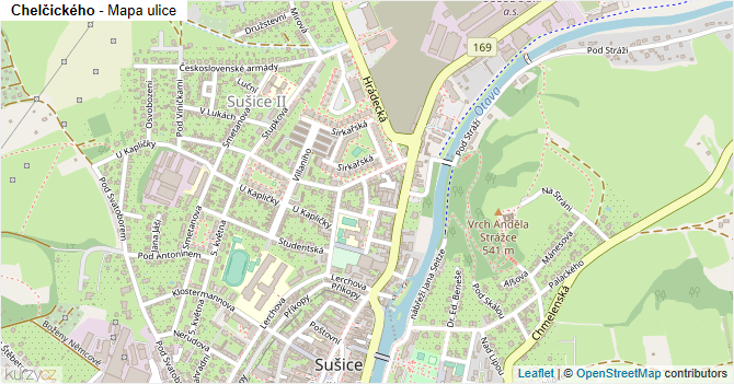 Chelčického - mapa ulice