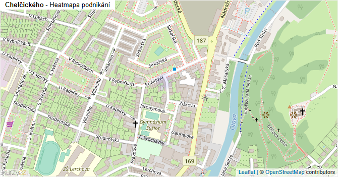 Chelčického - mapa podnikání