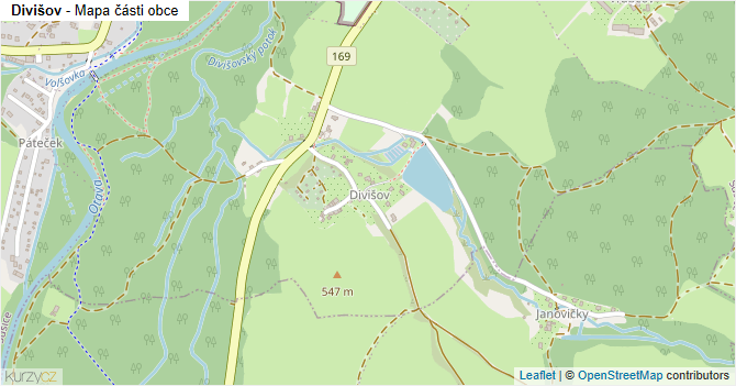 Divišov - mapa části obce