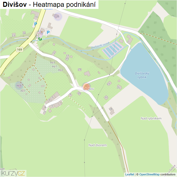 Mapa Divišov - Firmy v části obce.