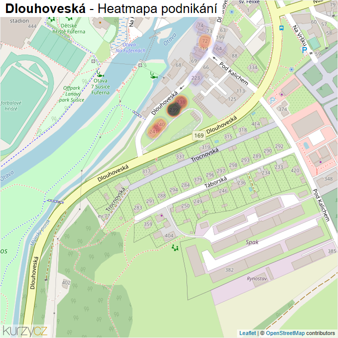 Mapa Dlouhoveská - Firmy v ulici.