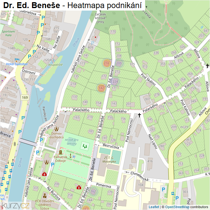 Mapa Dr. Ed. Beneše - Firmy v ulici.