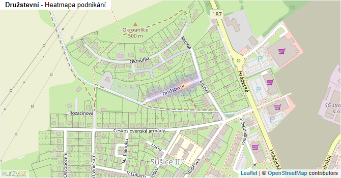 Družstevní - mapa podnikání